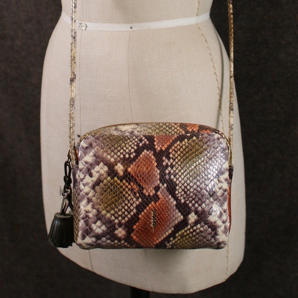 Thacker Handbags - Thacker Python Print Leather Crossbody